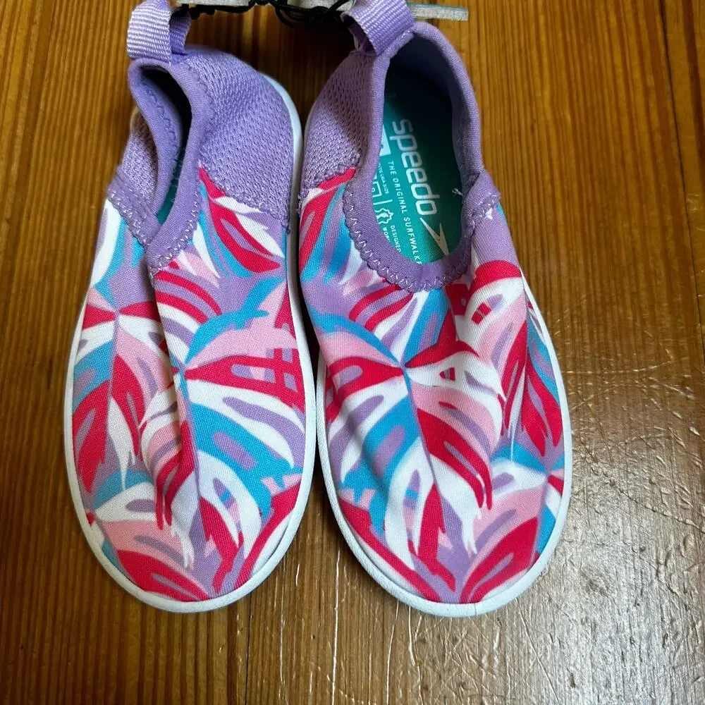 NWT Speedo purple pink water‎ show SIZE M(7-8)